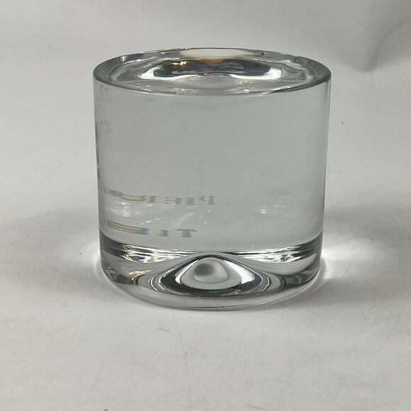 Tiffany & Co Piero Sartogo Lead Crystal Paperweight 3" Cylinder Signed Italy - Picture 1 of 10